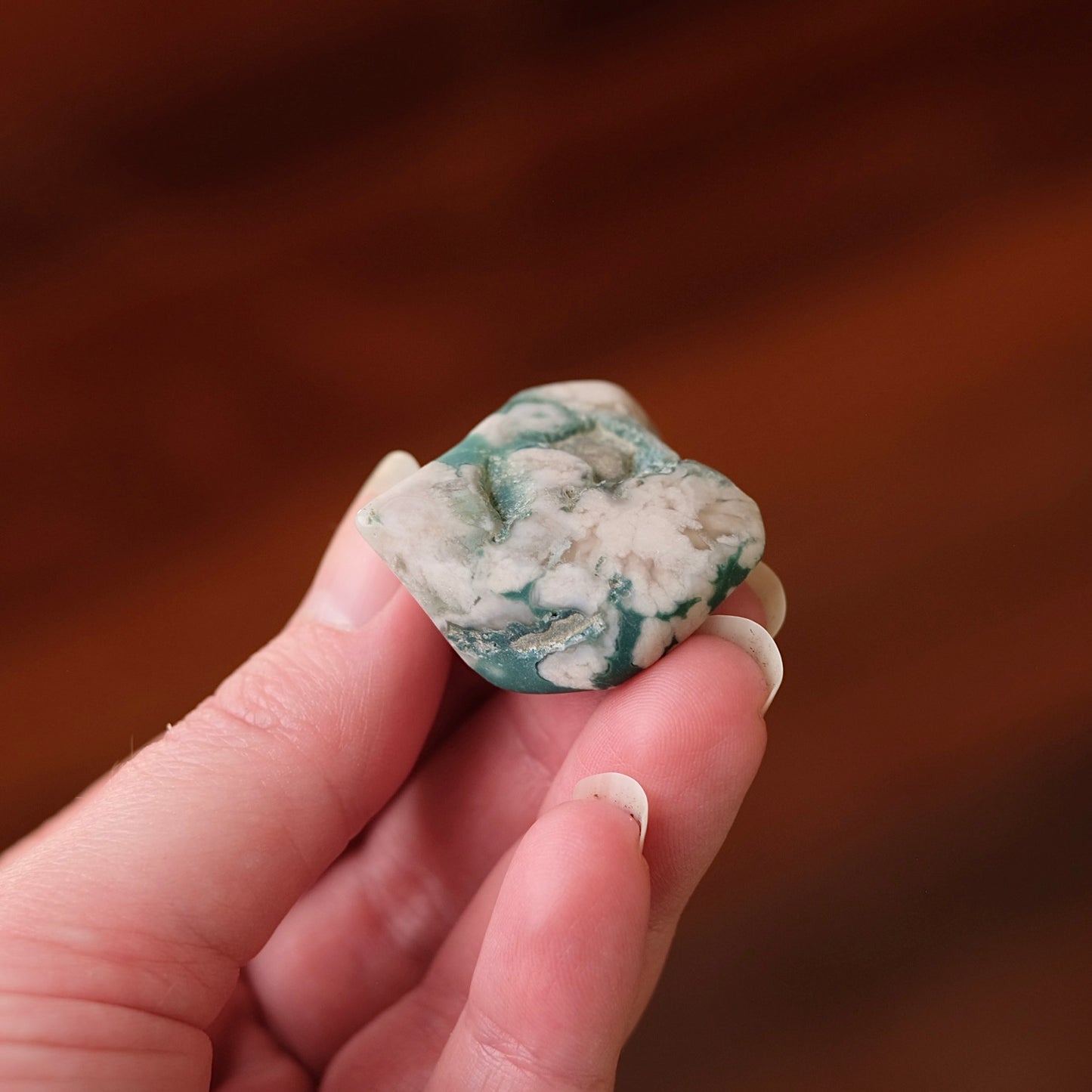 Rare Blue Flower Agate Crystal | Green Flower Agate Freeform