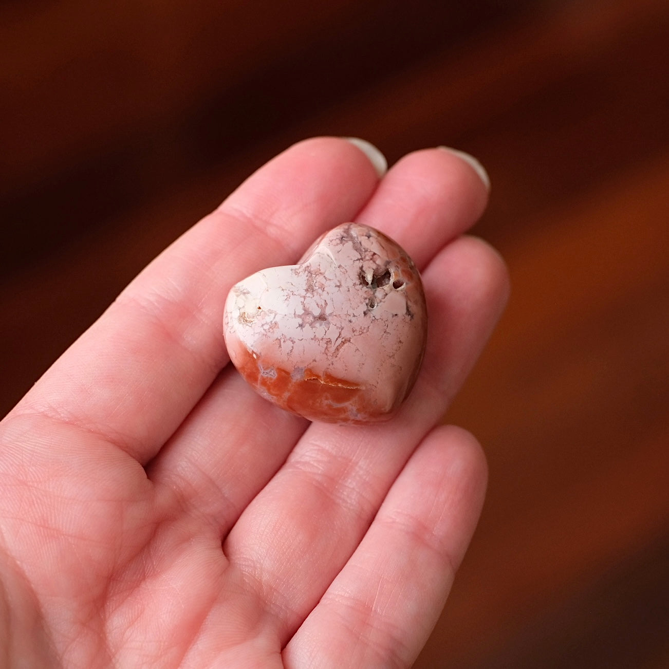 Cotton Candy Agate Heart | Pink Agate Crystal Heart