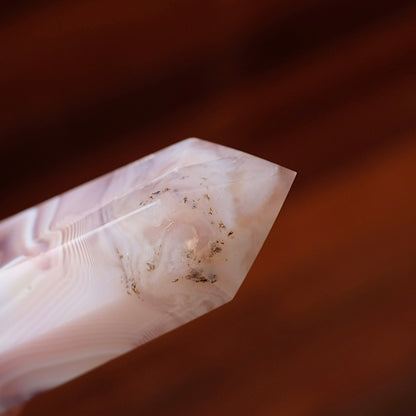 Pink Jelly Agate Point | Pink Agate Crystal Tower