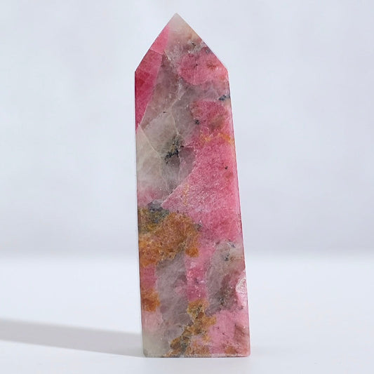 Rhodonite & Quartz Point | Rhodonite Crystal Tower