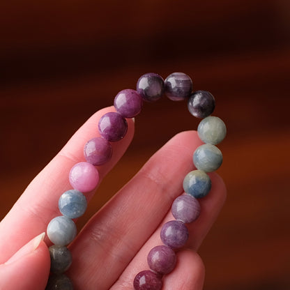 Ruby & Sapphire Bracelet | OOAK Ruby Crystal Stretch Bracelet