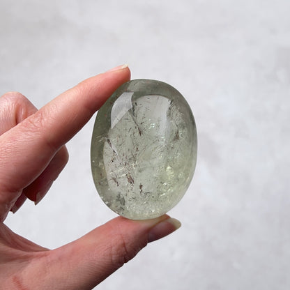 Prasiolite Palm | Green Amethyst Crystal Palmstone