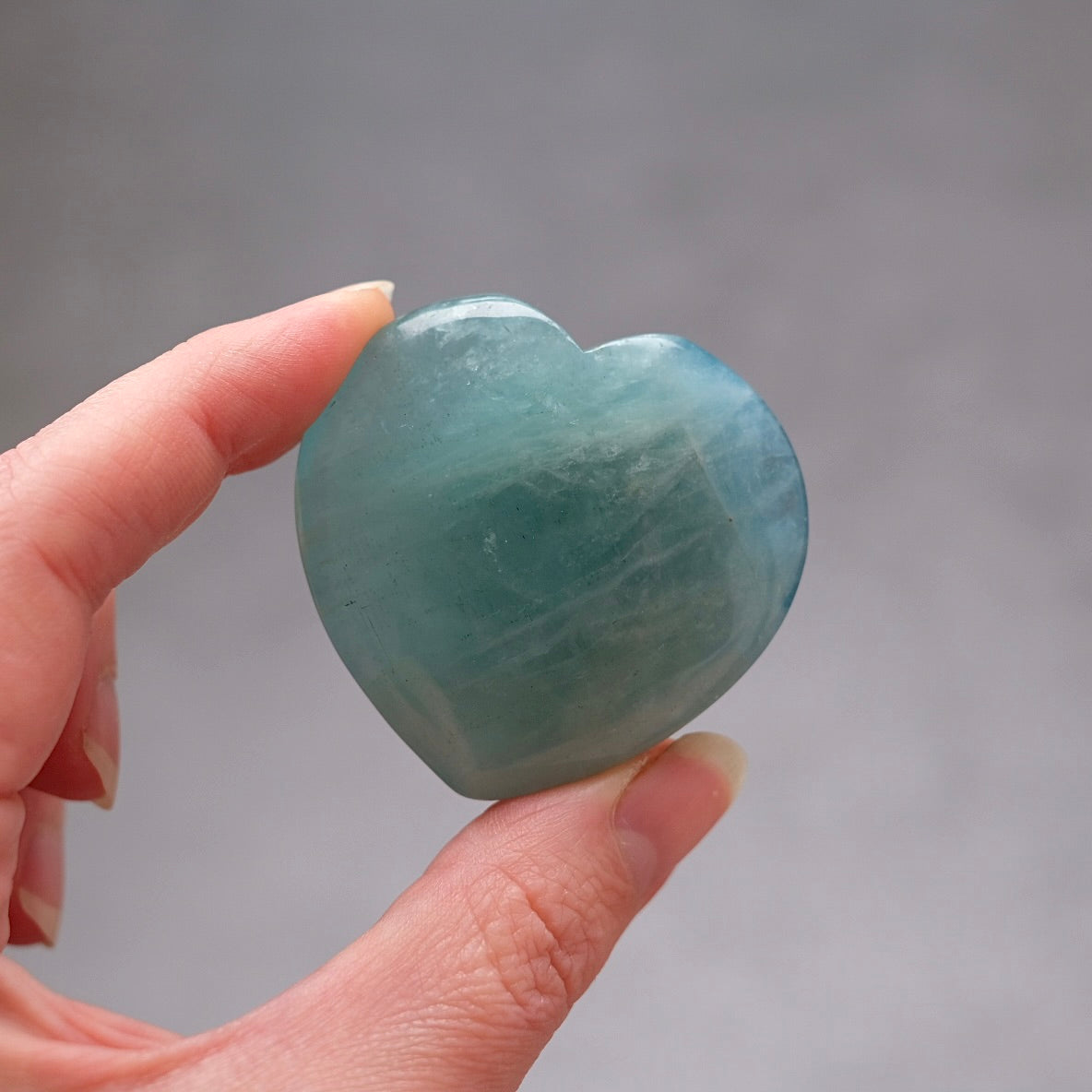 Aquamarine Heart | Blue Aquamarine Crystal Heart