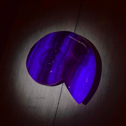 Yttrium Fluorite Ammonite Carving | Pink Fluorite Crystal Shell