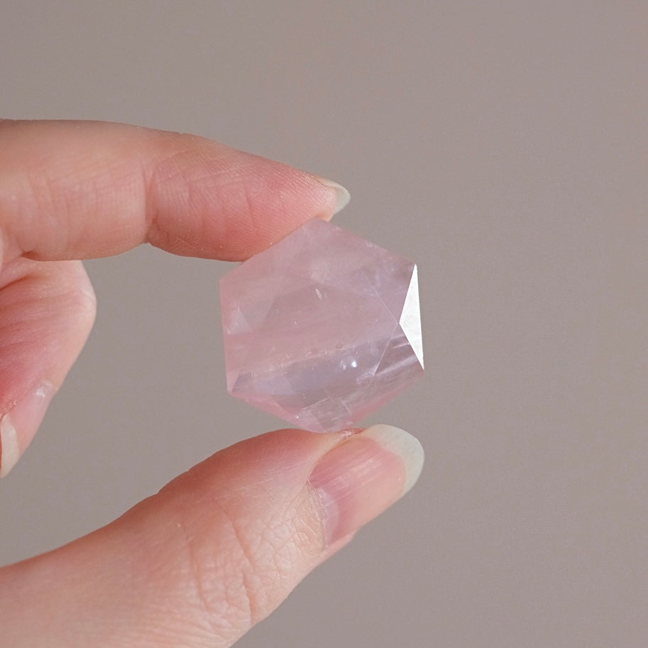 Rose Quartz Hexagon | Crystal Jewel | Star of David