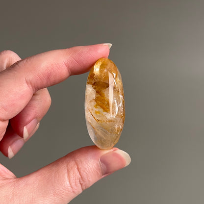 Golden Healer Quartz Palm | Golden Healer Crystal Palmstone