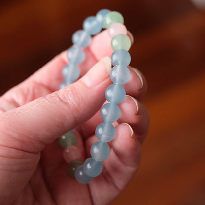 Lemurian Aquatine Calcite Crystal Bracelet | OOAK Crystal Bracelet