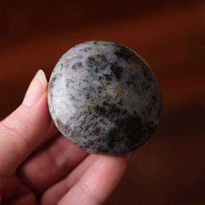 Merlinite Palm Stone | Dendritic Opal Palmstone