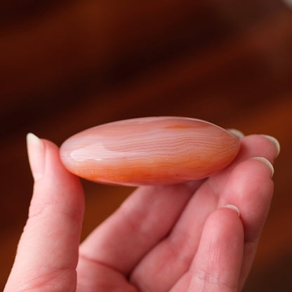 Pink Carnelian Palm | Carnelian Crystal Palm Stone