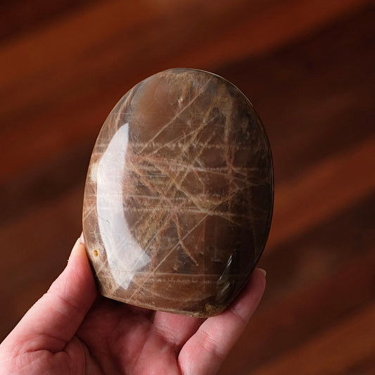 Chocolate Moonstone Freeform | Peach Moonstone Crystal Freeform