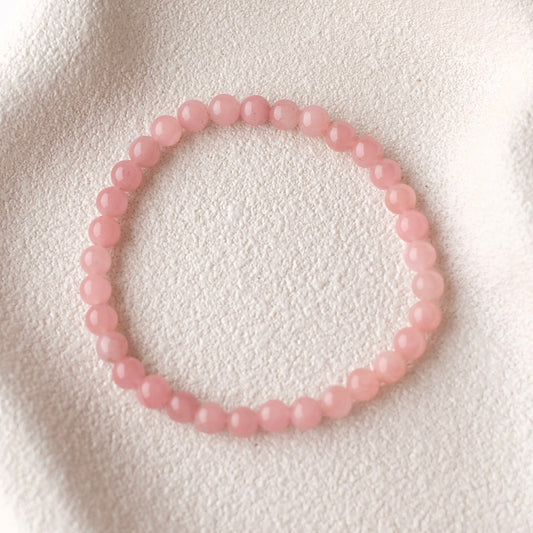 Guava Quartz Crystal Bracelet | Rare Pink Quartz Bracelet