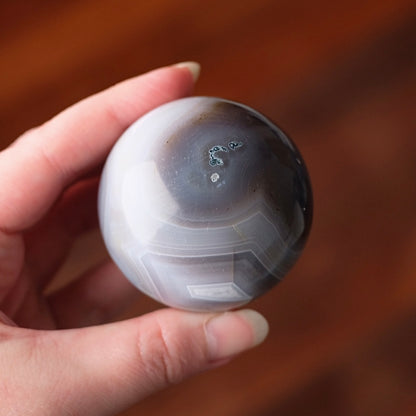 Banded Agate Sphere | Grey Agate Crystal Sphere