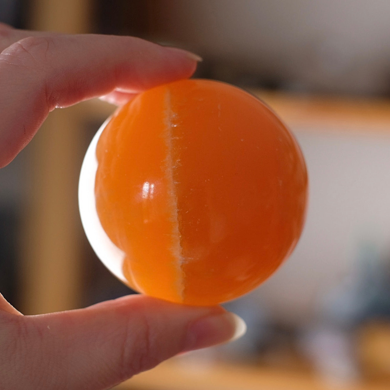 Orange Calcite Sphere | Calcite Crystal Sphere