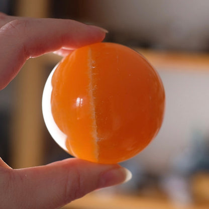 Orange Calcite Sphere | Calcite Crystal Sphere