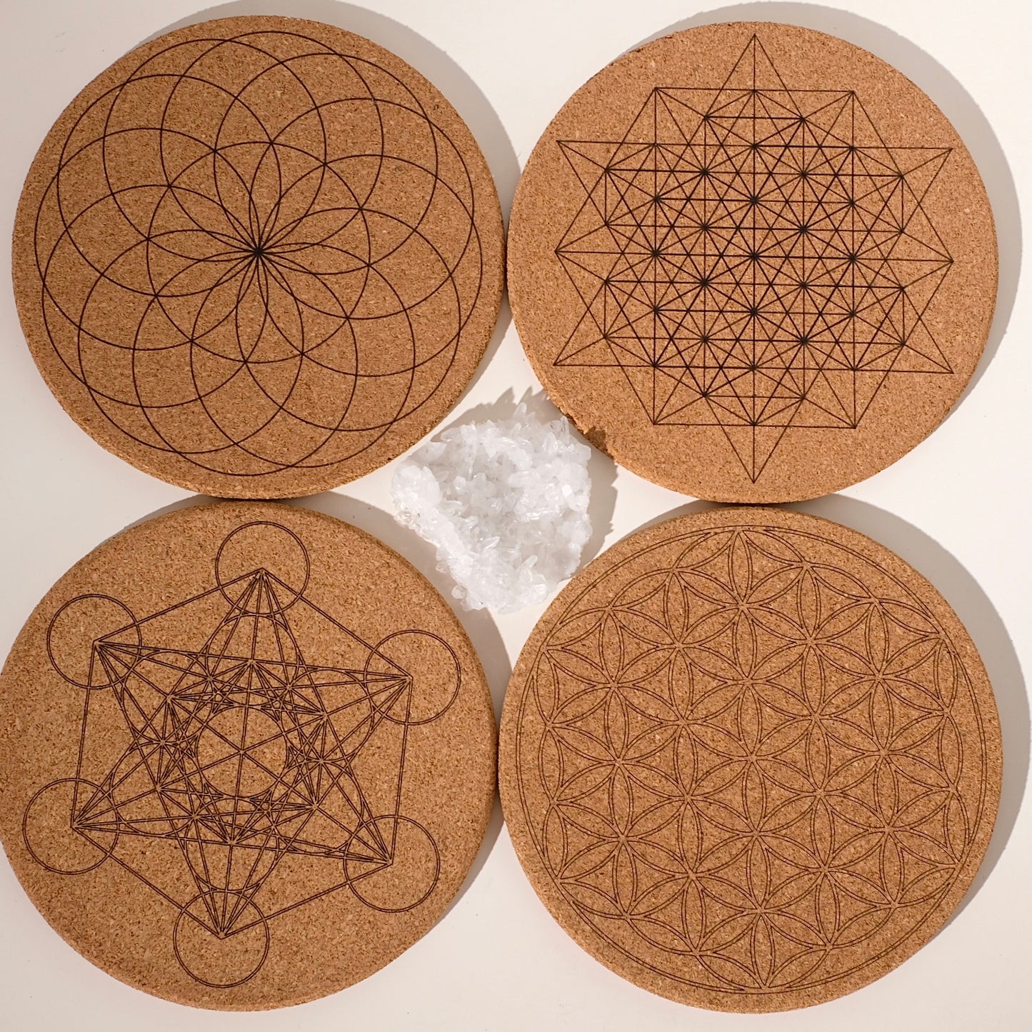 Deluxe Crystal Grid Board | Sacred Geometry | Cork Gridding Board