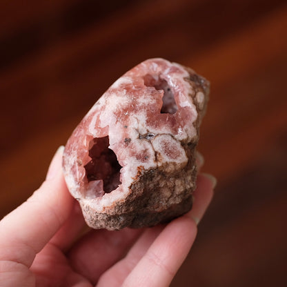 Raspberry Pink Amethyst Geode | Polished Pink Amethyst Crystal Specimen 7