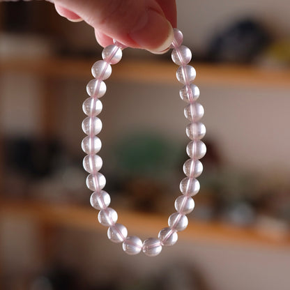 Mozambique Rose Quartz Bracelet | Crystal Stretch Bracelet