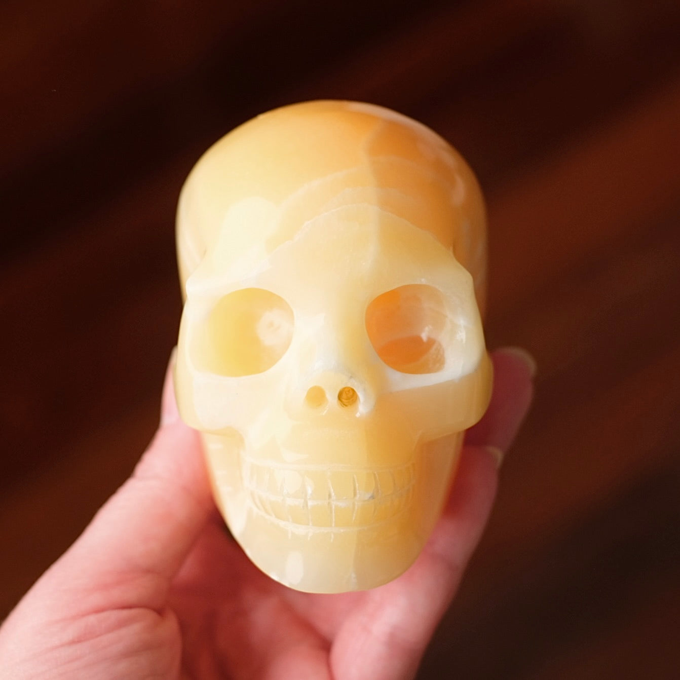 Yellow Calcite Crystal Skull | Calcite Skull