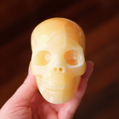 Yellow Calcite Crystal Skull | Calcite Skull