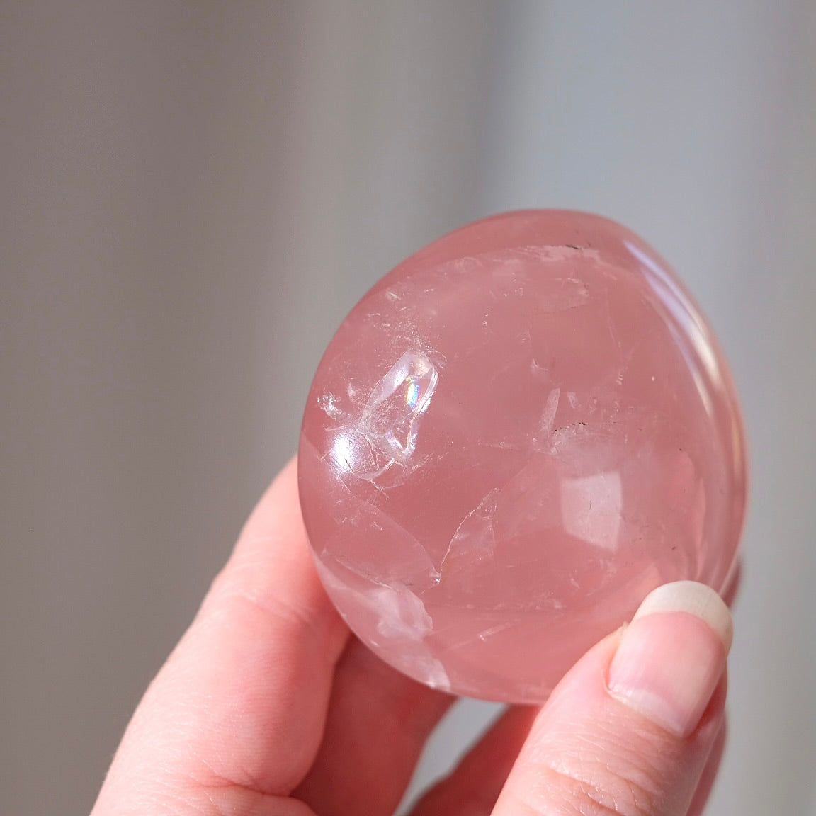 Gemmy Rose Quartz Palm | Rose Quartz Crystal Palmstone