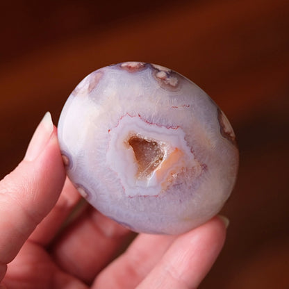 Flower Agate & Quartz Palm | Flower Agate Crystal Palm Stone