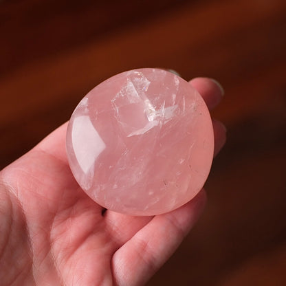 Gemmy Rose Quartz Palm | Rose Quartz Crystal Palmstone