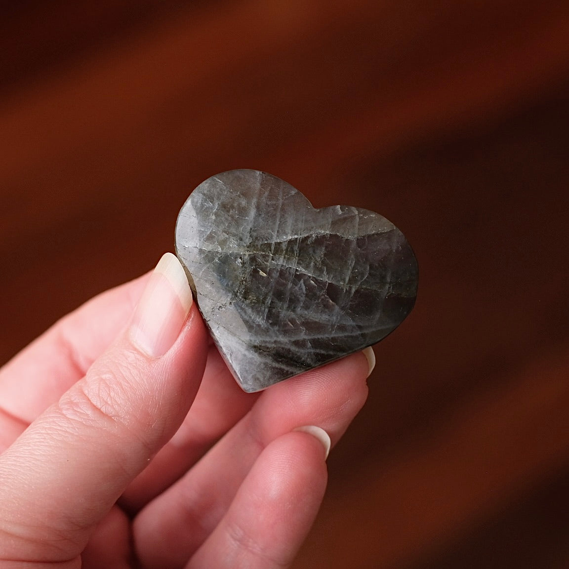 Purple Labradorite Heart | Flashy Labradorite Crystal Heart