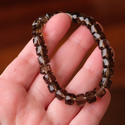 Faceted Smokey Quartz Bracelet | Quartz Crystal Bracelet