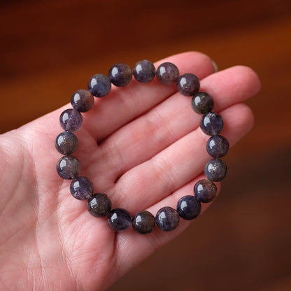 Bloodshot Iolite Bracelet | Gem Iolite Crystal Bracelet