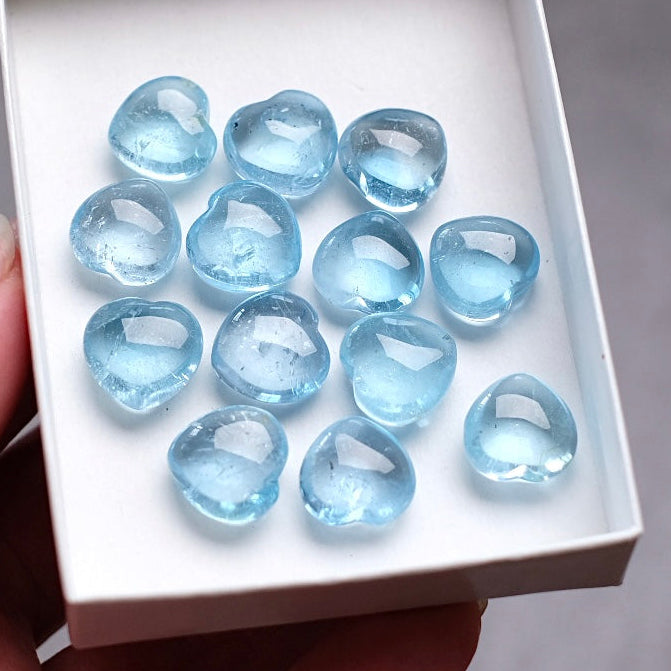Rare Blue Topaz Heart | Mini Topaz Crystal Hearts