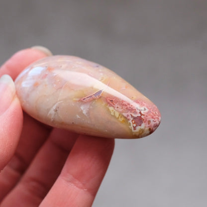 Pink Ocean Jasper Palm | OJ Crystal Pocket Stone