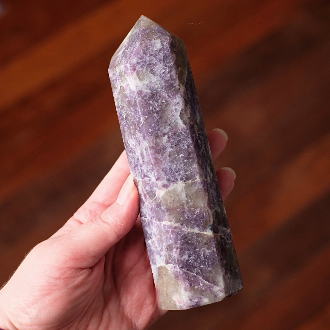 Unicorn Stone Tower w. Apatite | Pink Tourmaline + Lepidolite Crystal Point