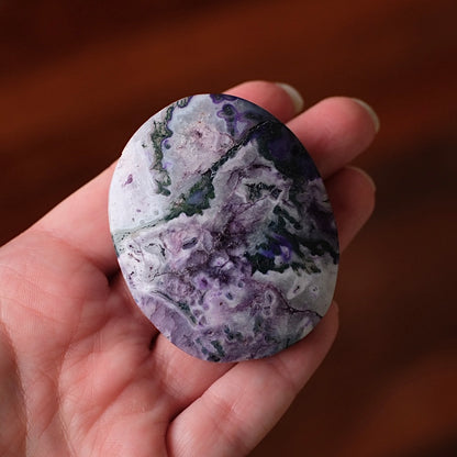 Dyed Moss Agate Palm | Moss Agate Crystal Palm Stone