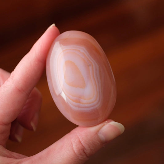 Pink Carnelian Palm | Carnelian Crystal Palm Stone