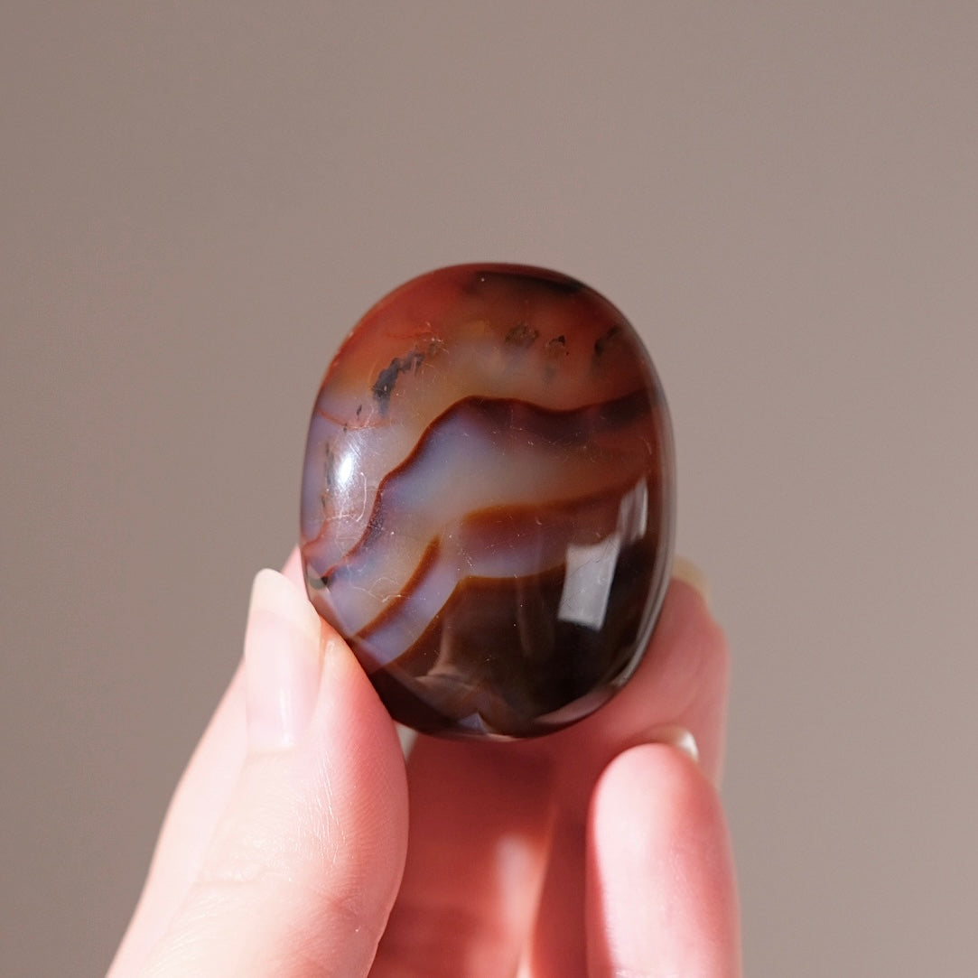 Carnelian Palm | Dark Carnelian Agate Crystal Palmstone