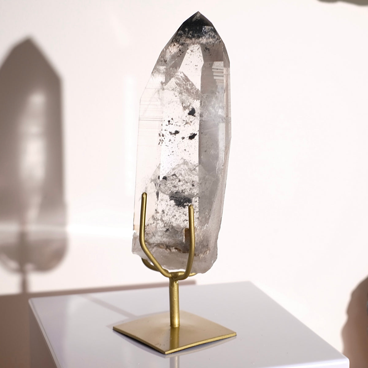 XL Black Phantom Lemurian Quartz Point | Black Lemurian Seed Crystal