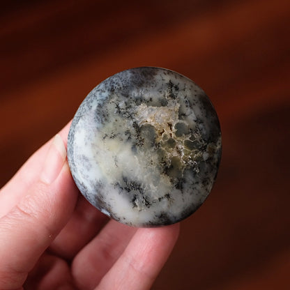 Merlinite Palm Stone | Dendritic Opal Palmstone