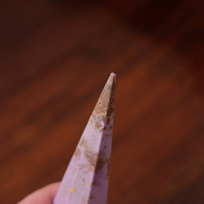 Set : Phosphosiderite & Bumblebee Jasper Prism Point | Crystal Diamond Display