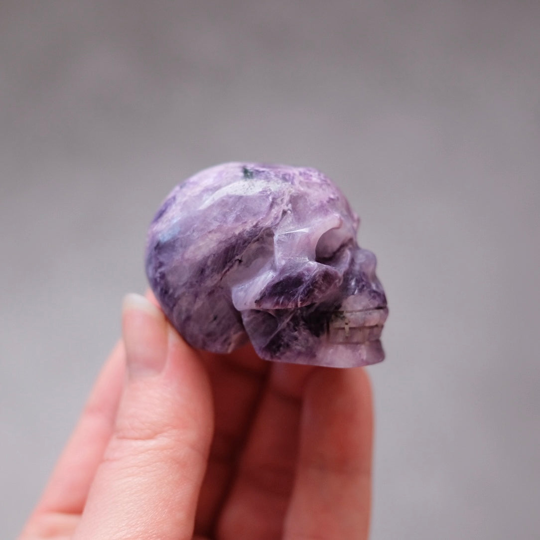 Charoite Crystal Skull | Purple Charoite Skull Crystal