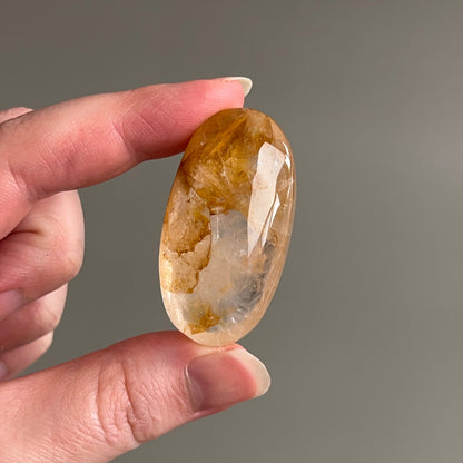 Golden Healer Quartz Palm | Golden Healer Crystal Palmstone