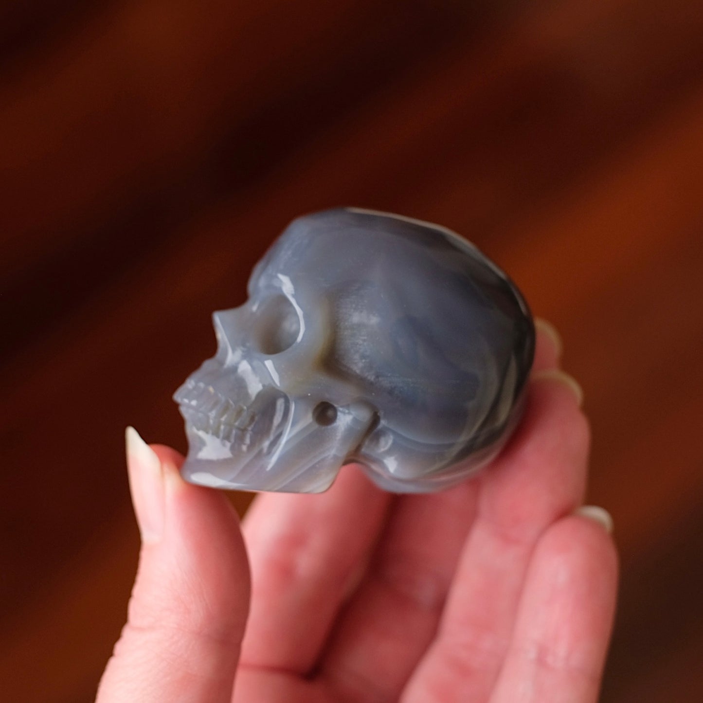 Banded Agate Crystal Skull | Quartz Skull Crystal