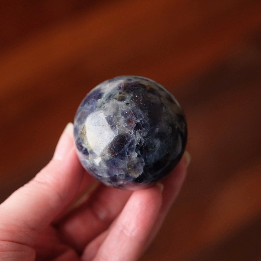 Blood Iolite Sphere | Sunstone Iolite Crystal Sphere
