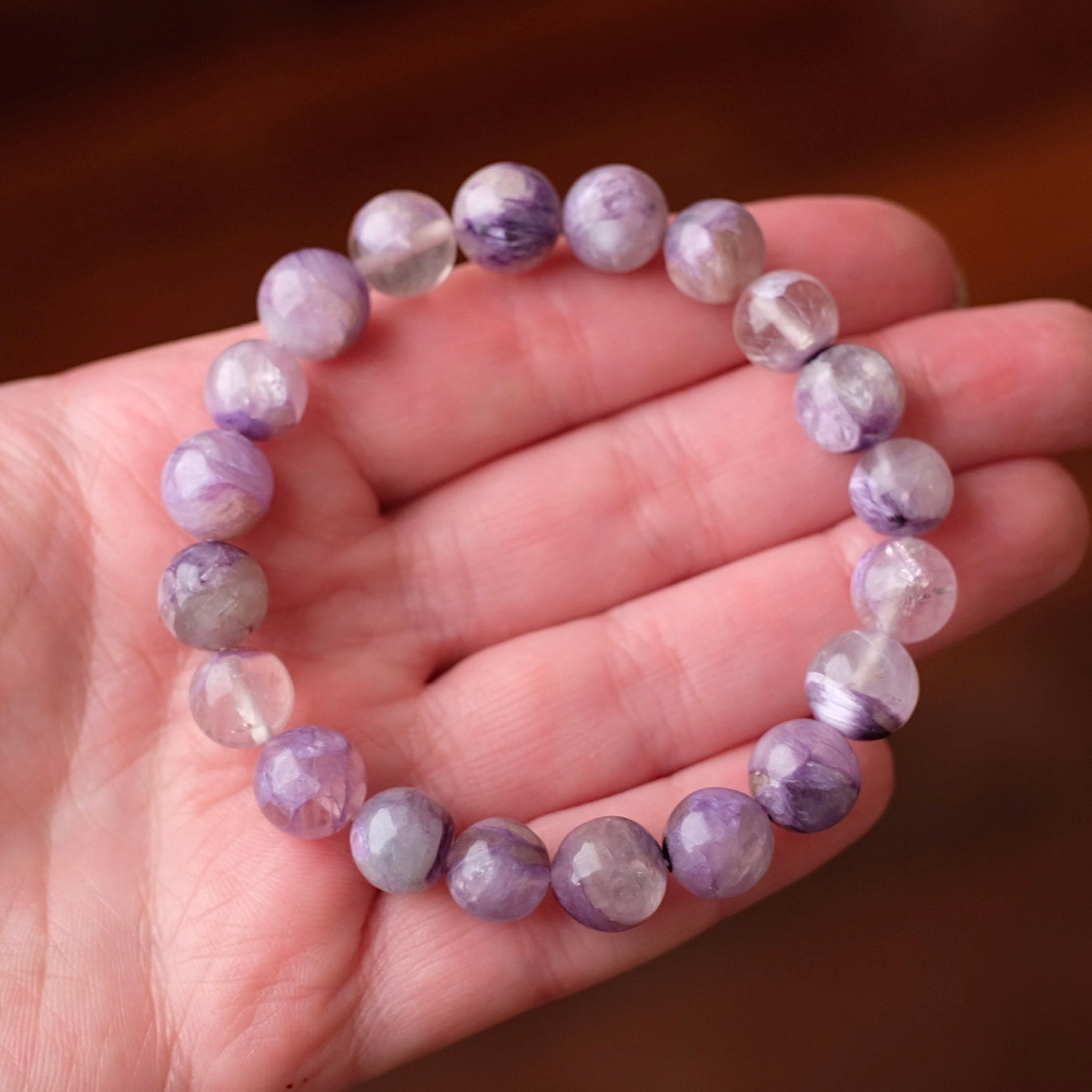 Charoite Bracelet | Charoite in Quartz Crystal Bracelet