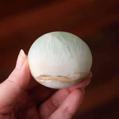 Caribbean Calcite Palm | Blue Calcite Crystal Palmstone