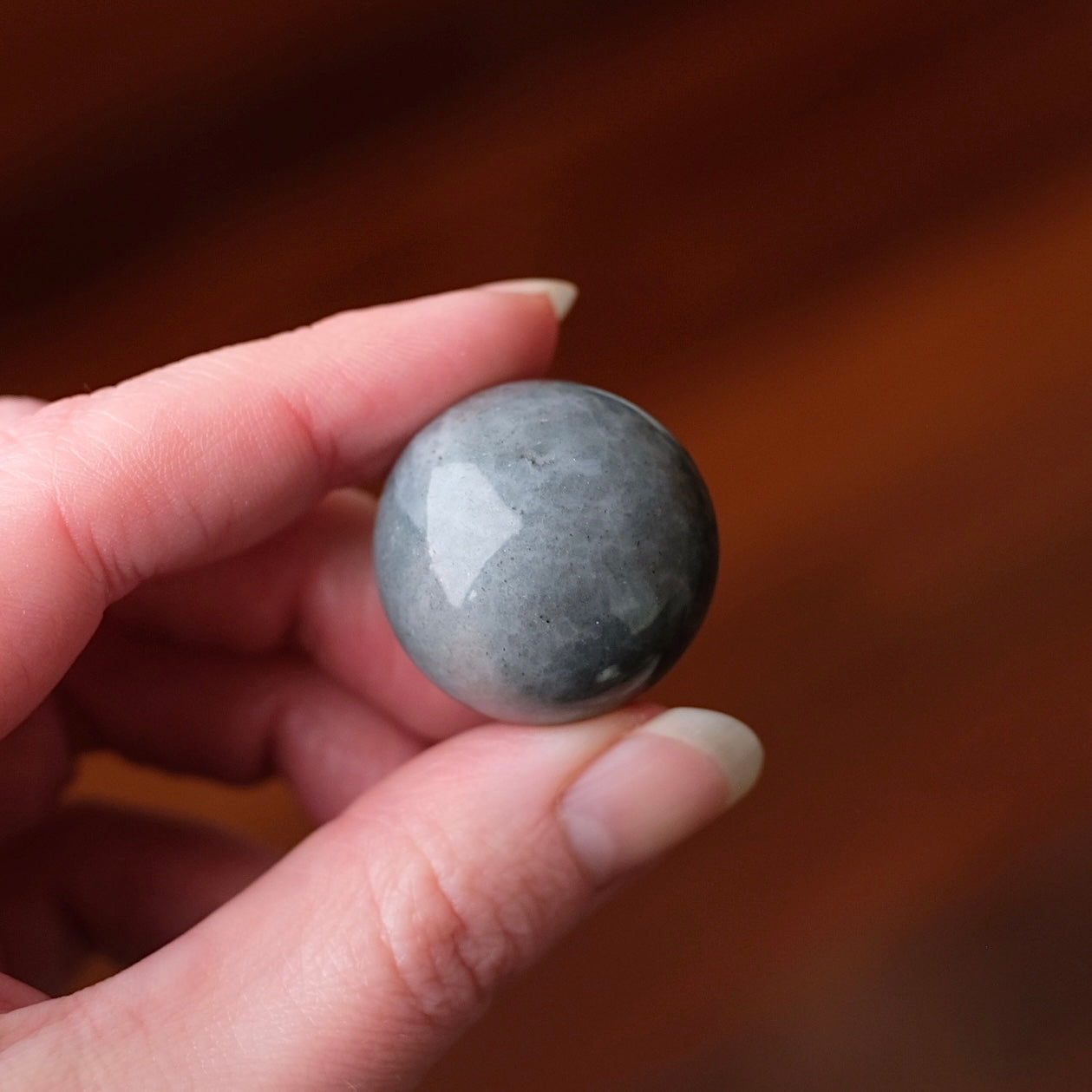 Stormy Aquamarine Sphere | Grey Beryl Crystal Sphere