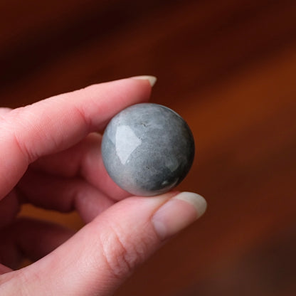 Stormy Aquamarine Sphere | Grey Beryl Crystal Sphere