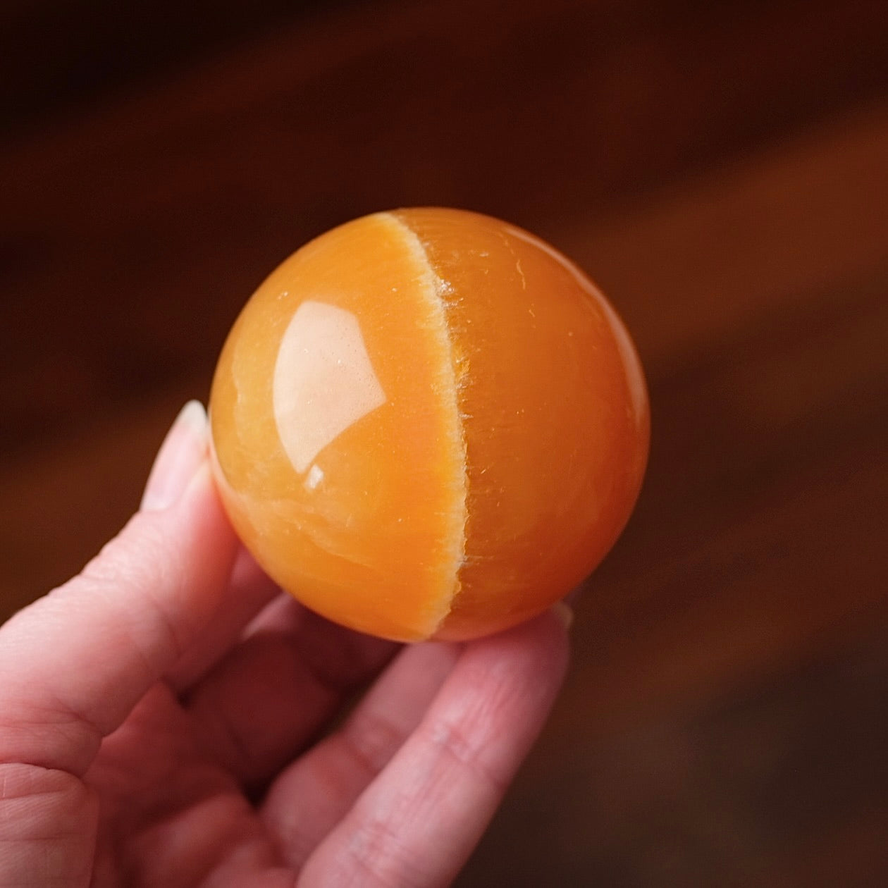 Orange Calcite Sphere | Calcite Crystal Sphere