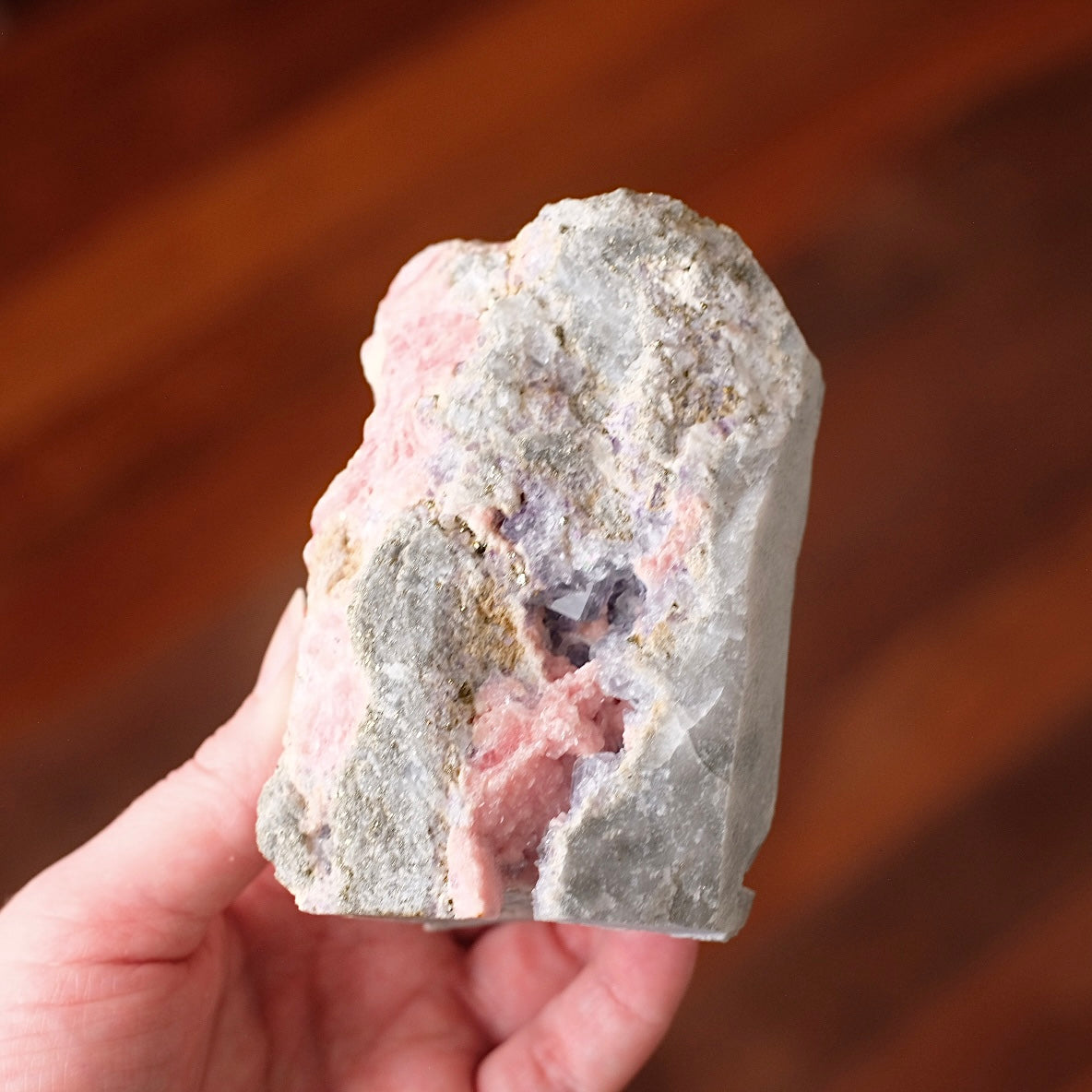 Rhodochrosite + Fluorite + Pyrite Specimen | Rhodochrosite Natural Crystal