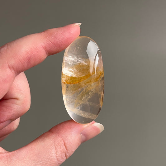 Golden Healer Quartz Palm | Golden Healer Crystal Palmstone