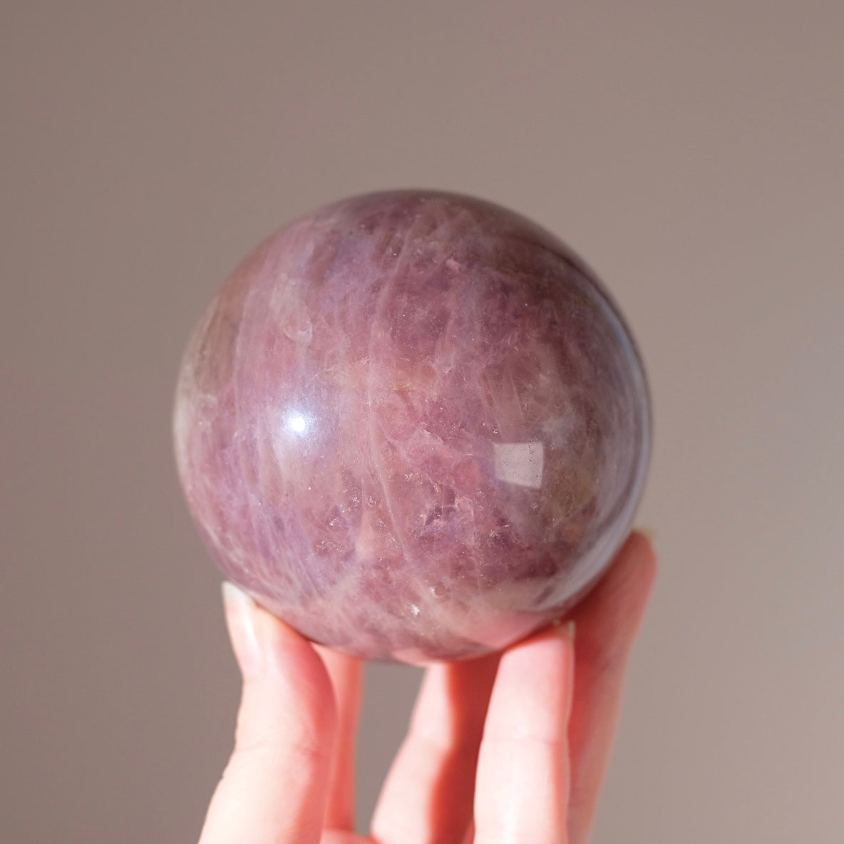 Purple Rose Quartz Sphere | Lavender Rose Quartz Crystal Sphere